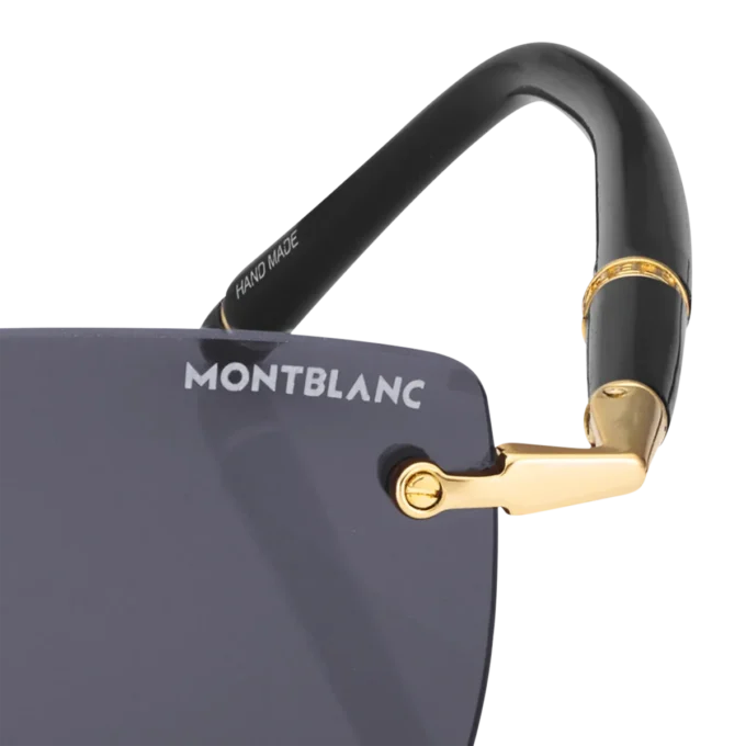 Gafas de sol rectangulares con montura metálica dorada