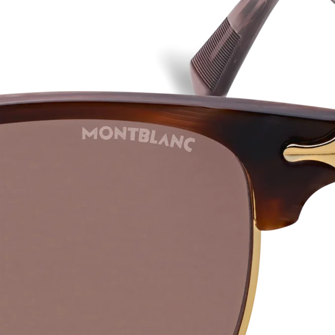 Gafas de sol rectangulares con montura metálica dorada