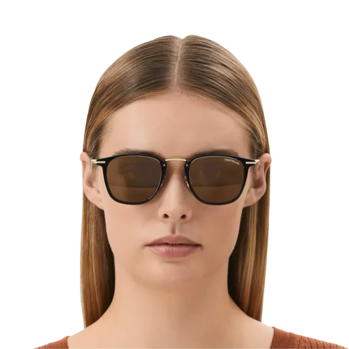 Gafas de sol redondas con montura inyectada en negro