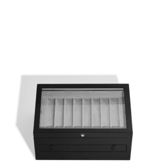 Gran caja de colección de madera y laca para 24 instrumentos de escritura