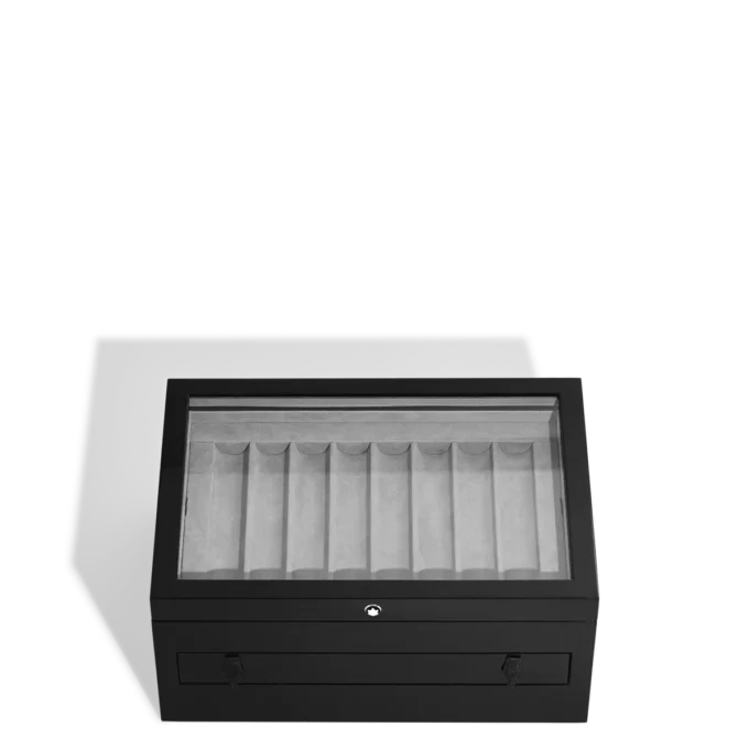 Gran caja de colección de madera y laca para 24 instrumentos de escritura