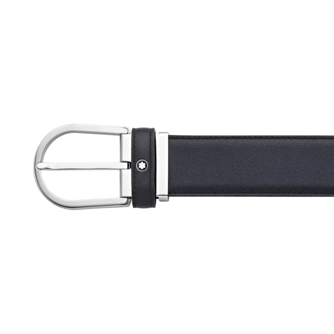 Hebilla de herradura azul Cinturón de cuero de 35 mm