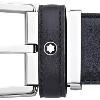 Hebilla de herradura azul Cinturón de cuero de 35 mm