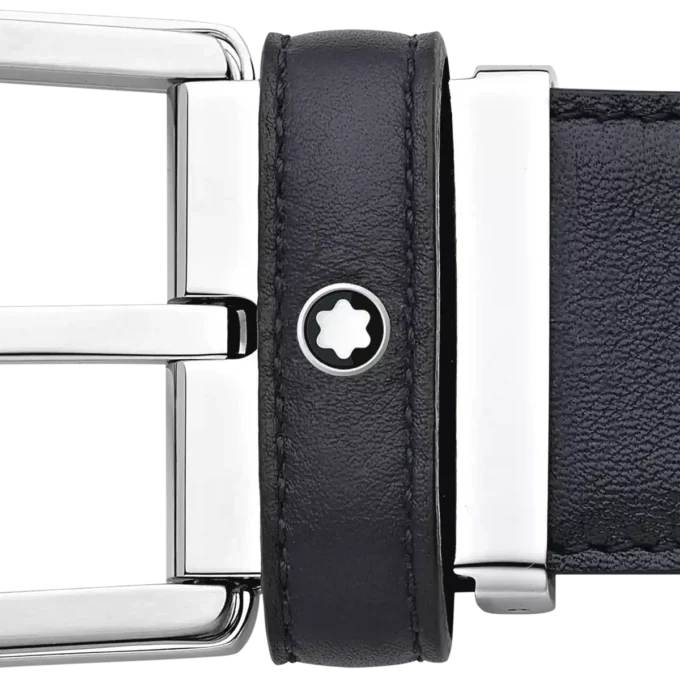 Hebilla de herradura azul Cinturón de cuero de 35 mm