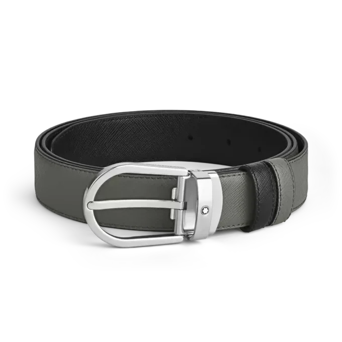 Hebilla de herradura Correa de piel reversible mediana/negra de 30 mm Hebilla de herradura Correa de piel reversible mediana/negra de 30 mm