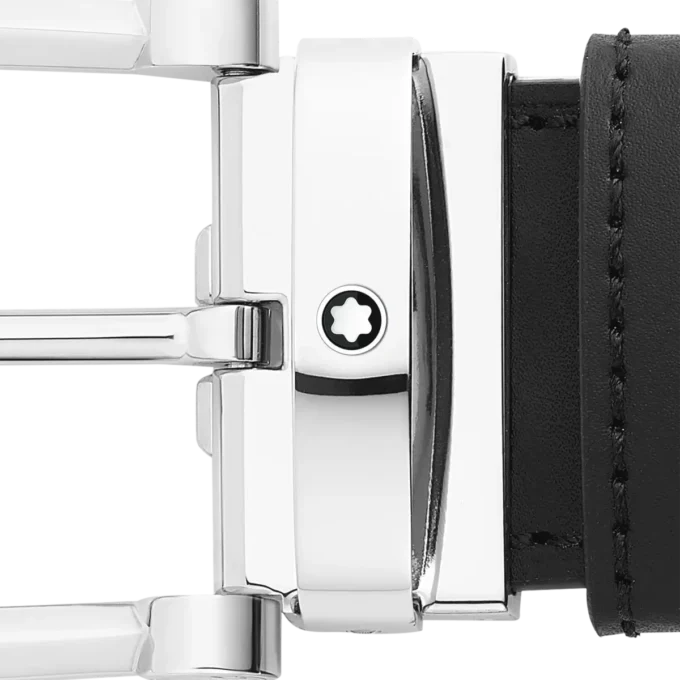 Hebilla de herradura negra/marrón Cinturón de piel reversible de 35 mm Hebilla de herradura negra/marrón Cinturón de piel reversible de 35 mm