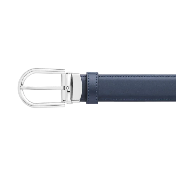 Hebilla en forma de herradura negro/azul Cinturón de piel reversible de 30 mm Hebilla en forma de herradura negro/azul Cinturón de piel reversible de 30 mm