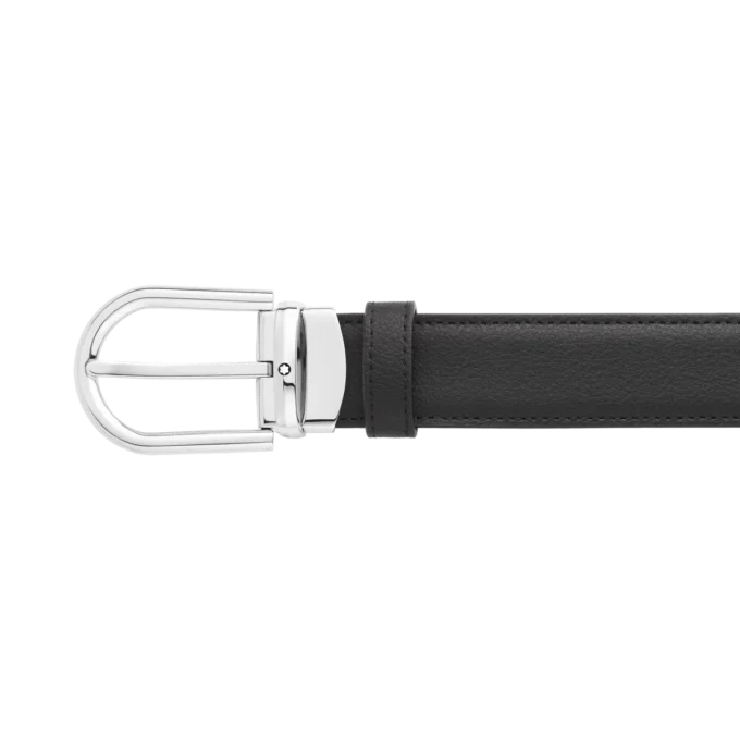 Hebilla en forma de herradura negro/azul Cinturón de piel reversible de 30 mm Hebilla en forma de herradura negro/azul Cinturón de piel reversible de 30 mm