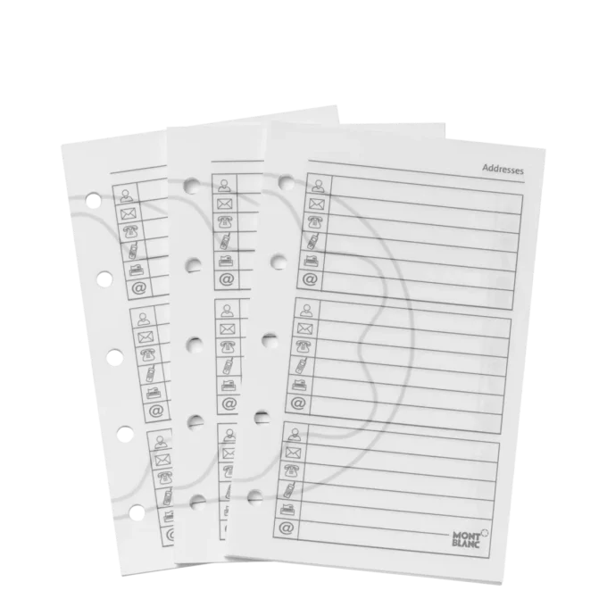 Hojas de direcciones y números de teléfono de bolsillo