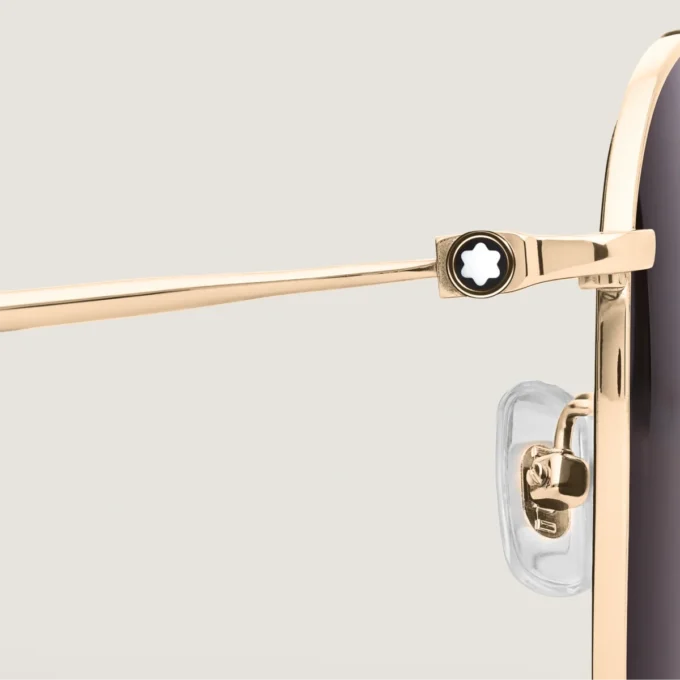 Montura cuadrada de titanio dorado