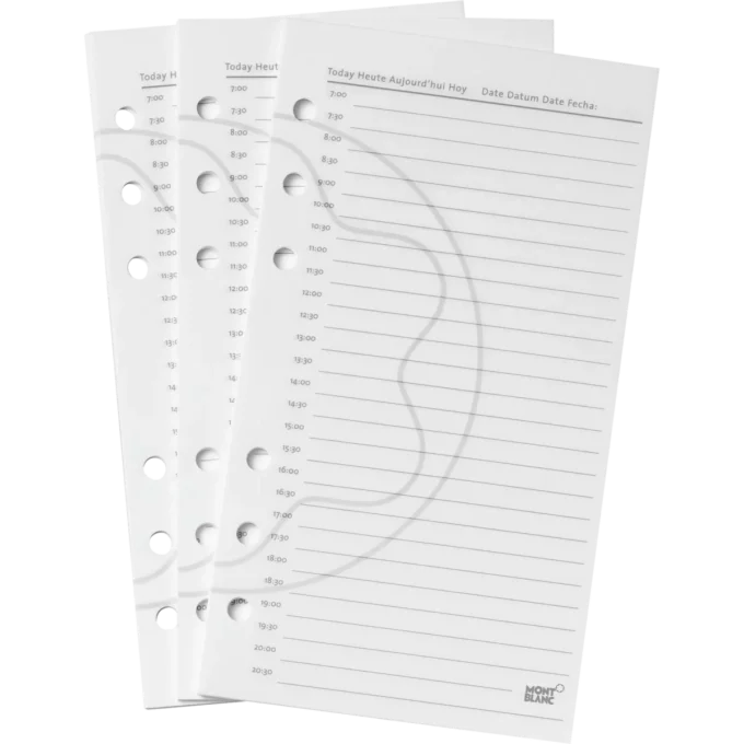 Páginas de planificación diaria mediana