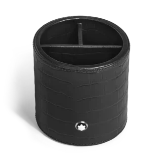 Portaminas, piel con relieve de cocodrilo, negro