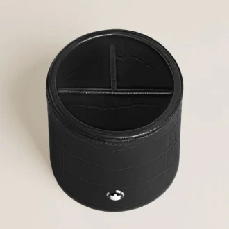 Portaminas, piel con relieve de cocodrilo, negro