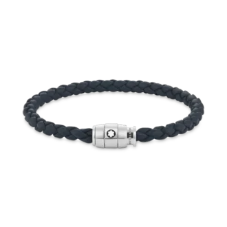 Pulsera grande, piel suave, azul avio
