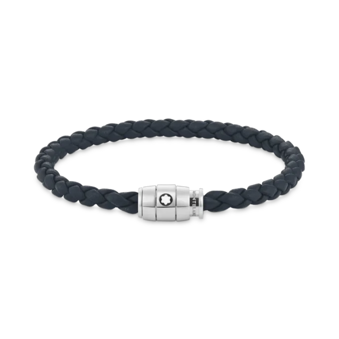 Pulsera grande, piel suave, azul avio