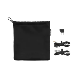 Set de viaje negro para los audífonos Montblanc MB 01
